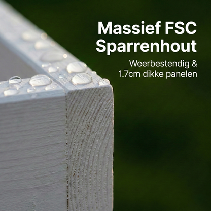 IvoQ Houten Plantenbak Buiten - FSC Hout - 120x40x32 cm - Wit