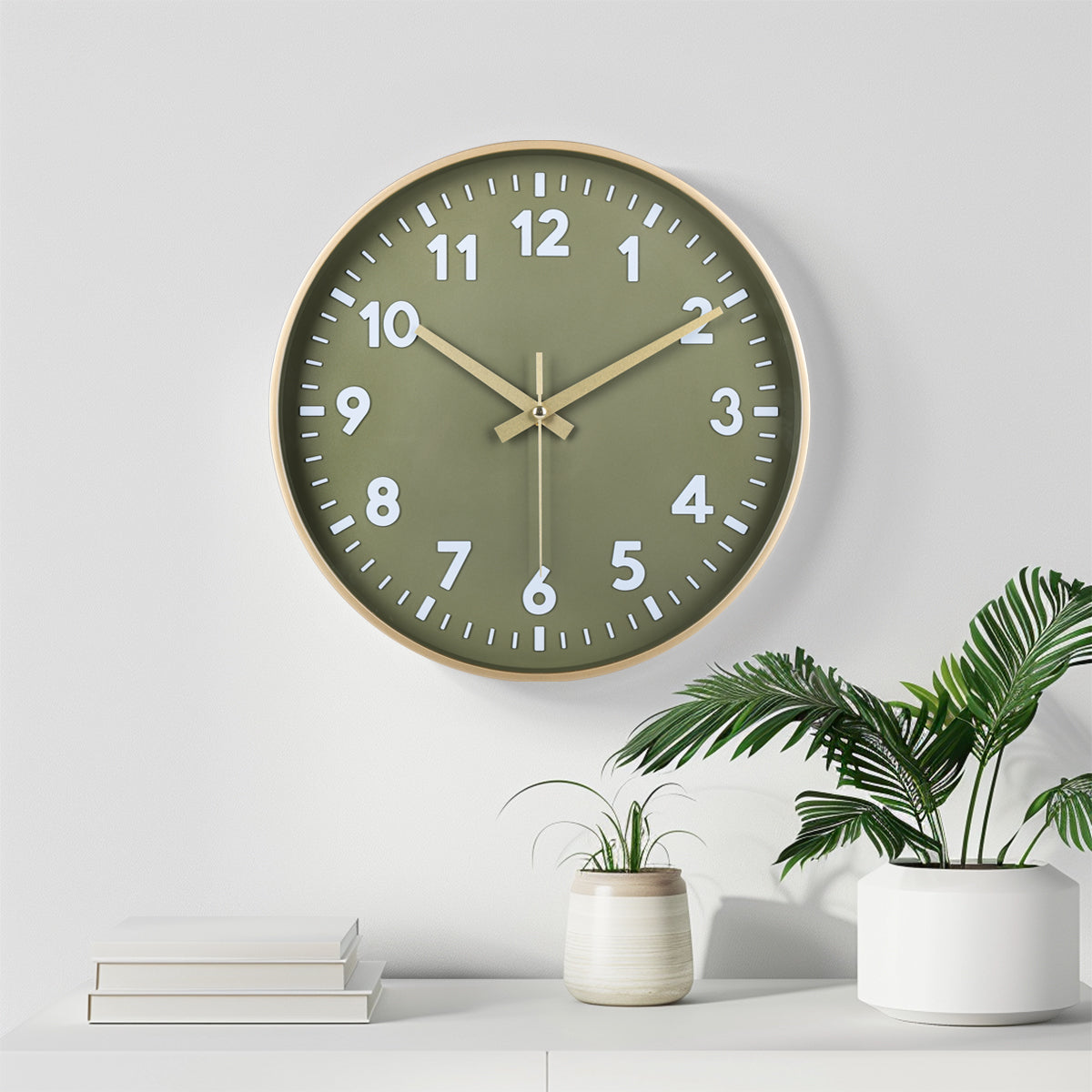 IvoQ Wandklok Groen Goud 3D Design 30 cm-IvoQ