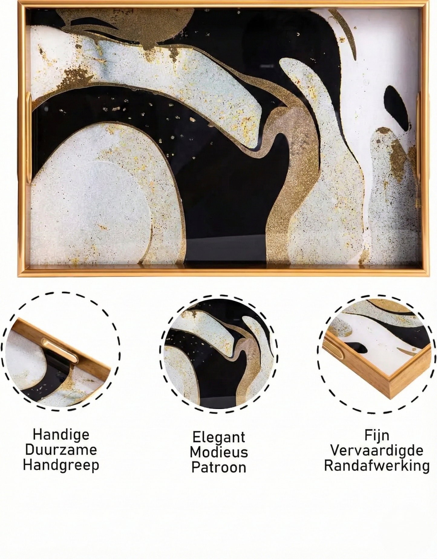 IvoQ Dienblad Goud & Zwart