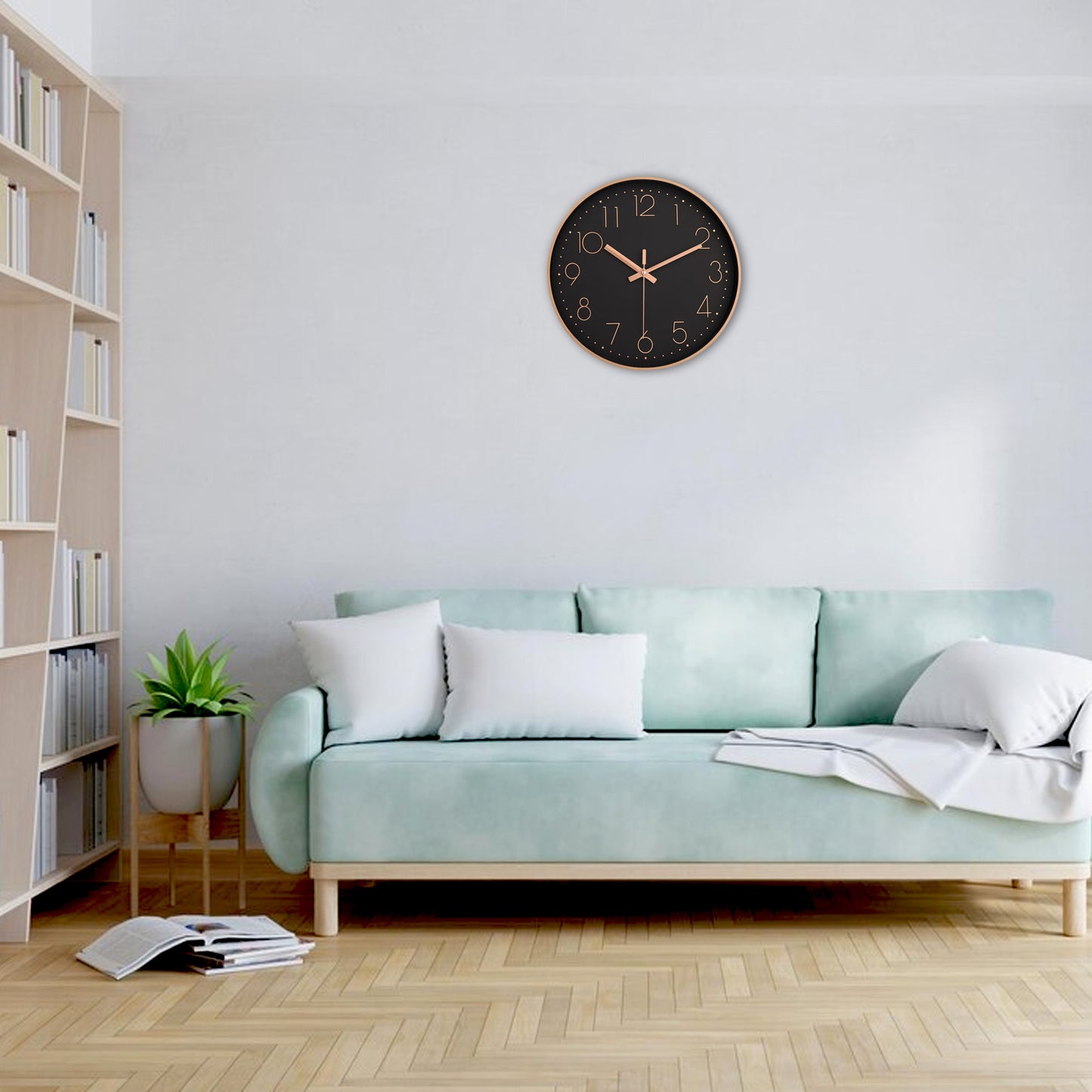 IvoQ Moderne Wandklok Zwart Ø30 cm-IvoQ