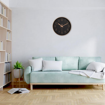 IvoQ Moderne Wandklok Zwart Ø30 cm-IvoQ