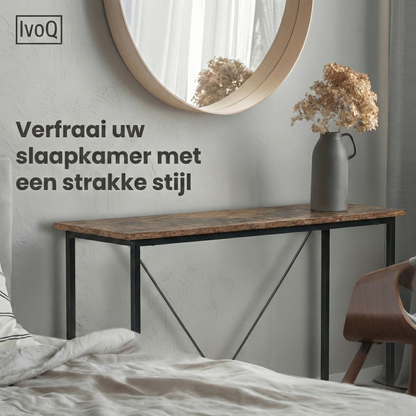 IvoQ Sidetable Industrieel Hout Metaal Bruin