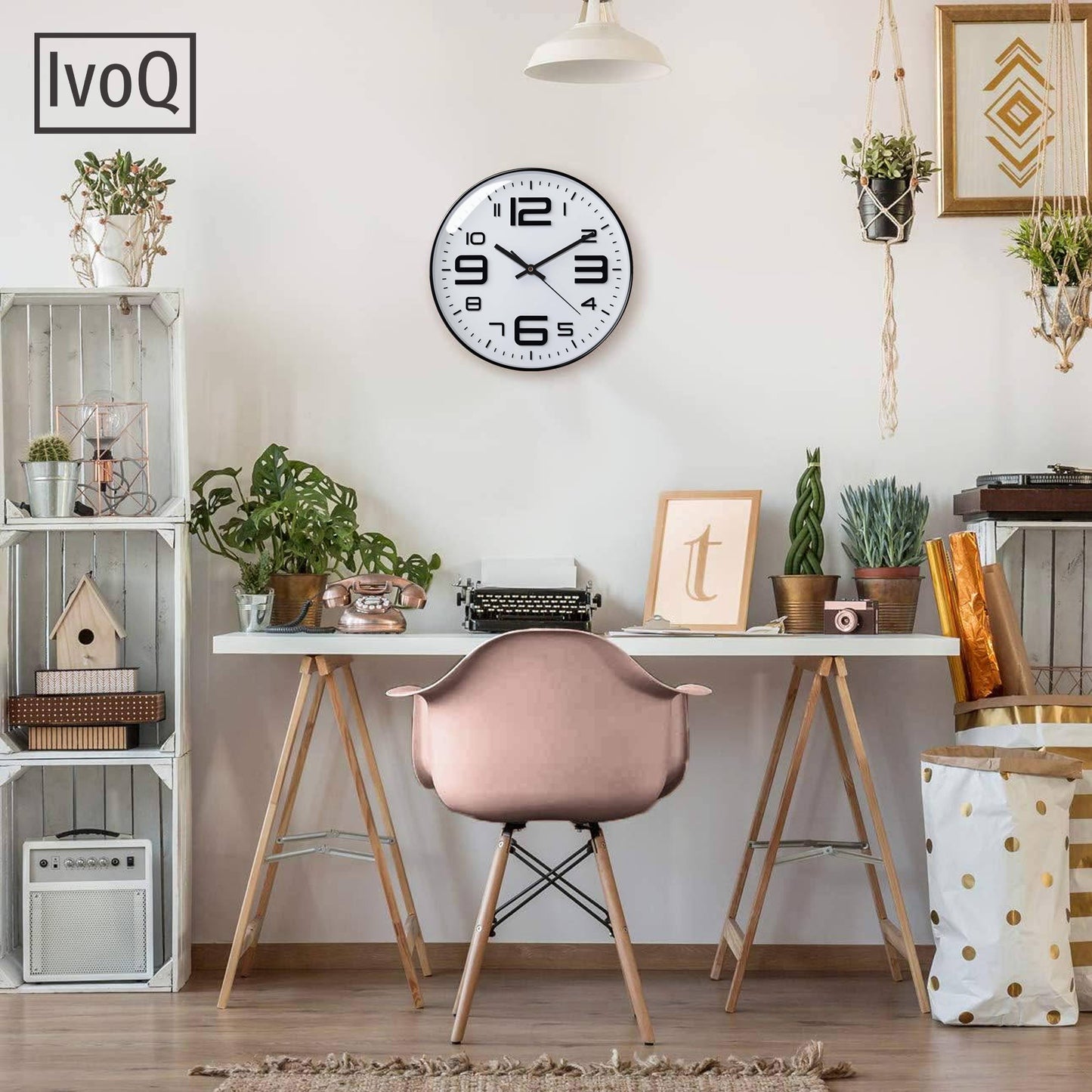 IvoQ Wandklok Modern Design Wit 30 cm-IvoQ