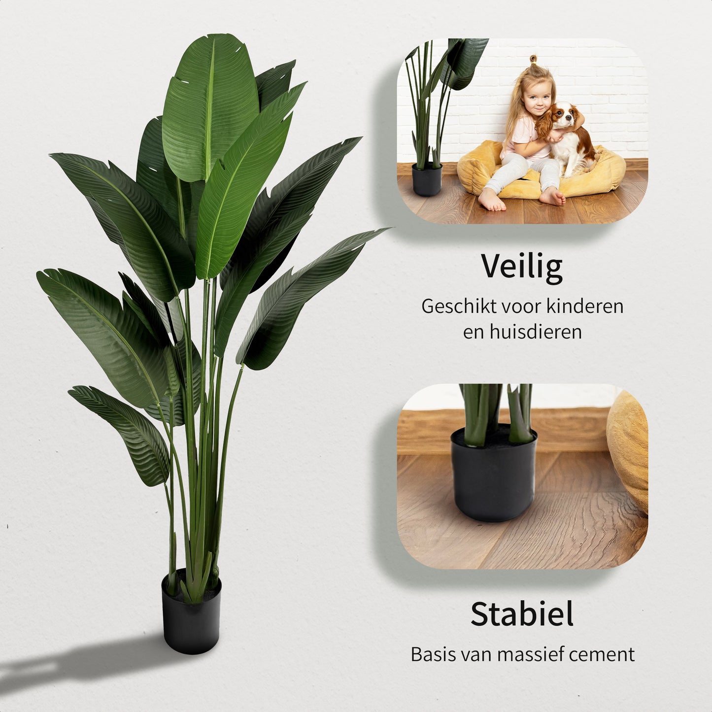 IvoQ Strelitzia Kunstplant 210 cm-IvoQ