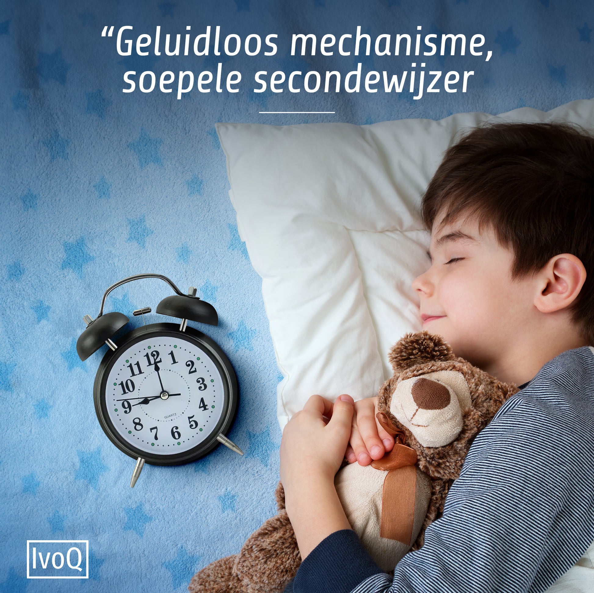 IvoQ Witte Klassieke Wekker met Dubbele Bel-IvoQ