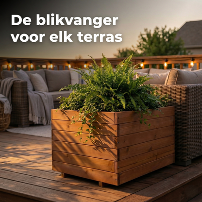 IvoQ Houten Plantenbak Vierkant 60x60x45 cm