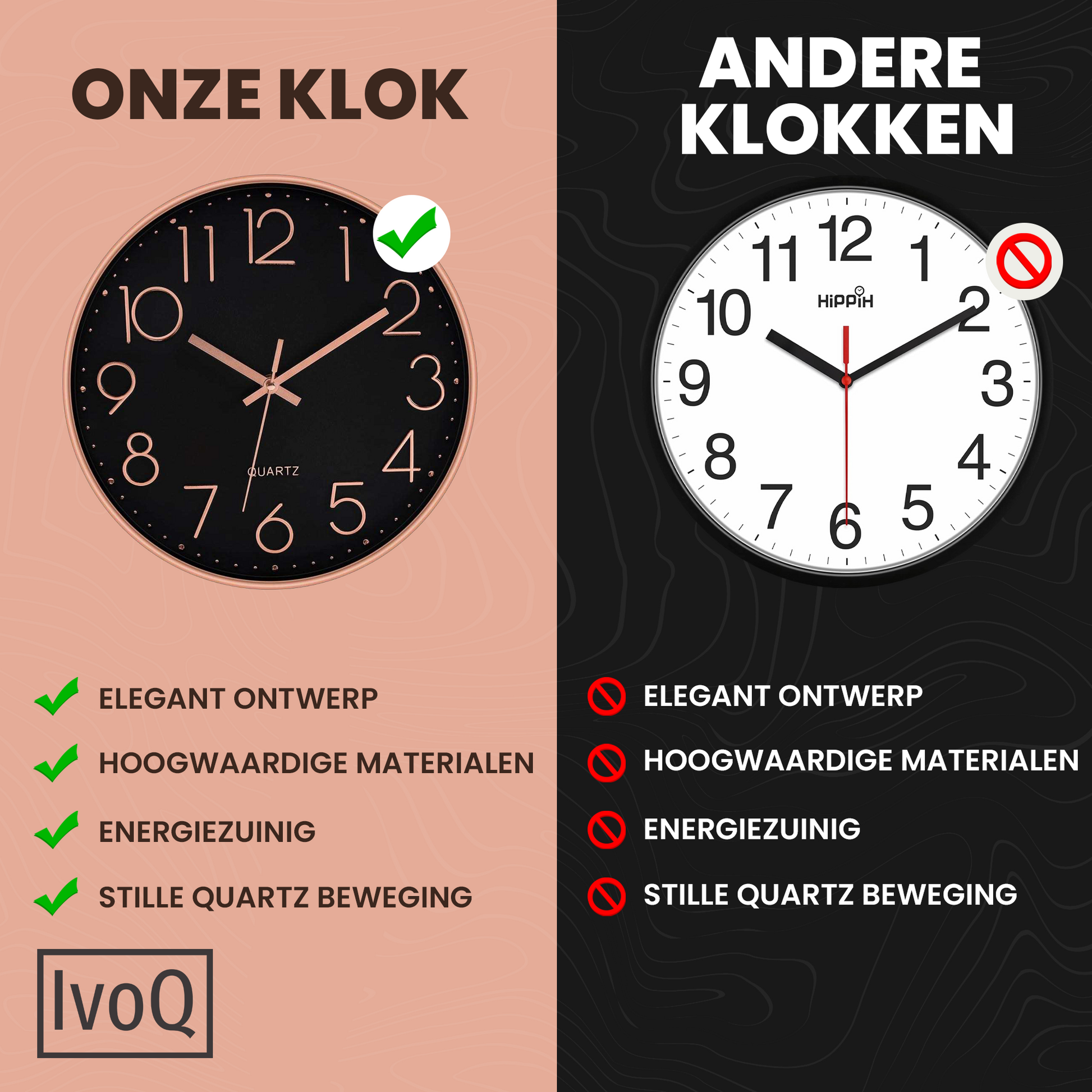 IvoQ Wandklok Zwart Koper Ø30 cm-IvoQ