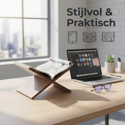 IvoQ Boekenstandaard X-Design - Eikenhout Look
