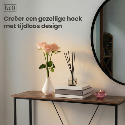 IvoQ Sidetable Industrieel Hout Metaal Bruin