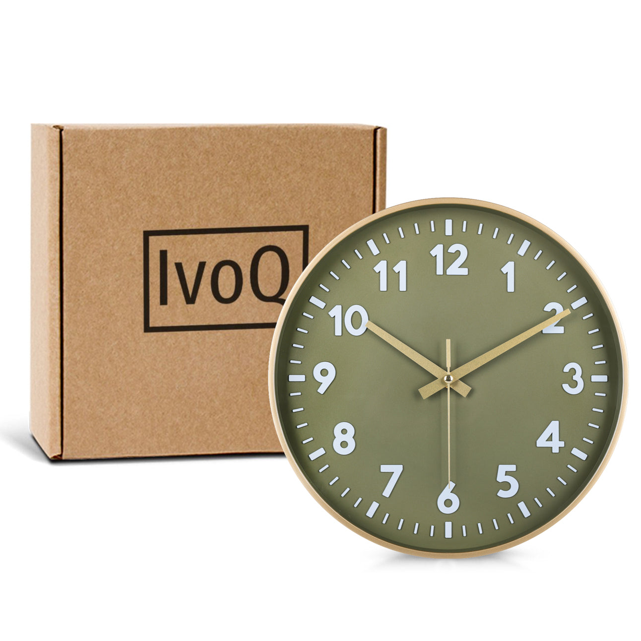 IvoQ Wandklok Groen Goud 3D Design 30 cm-IvoQ