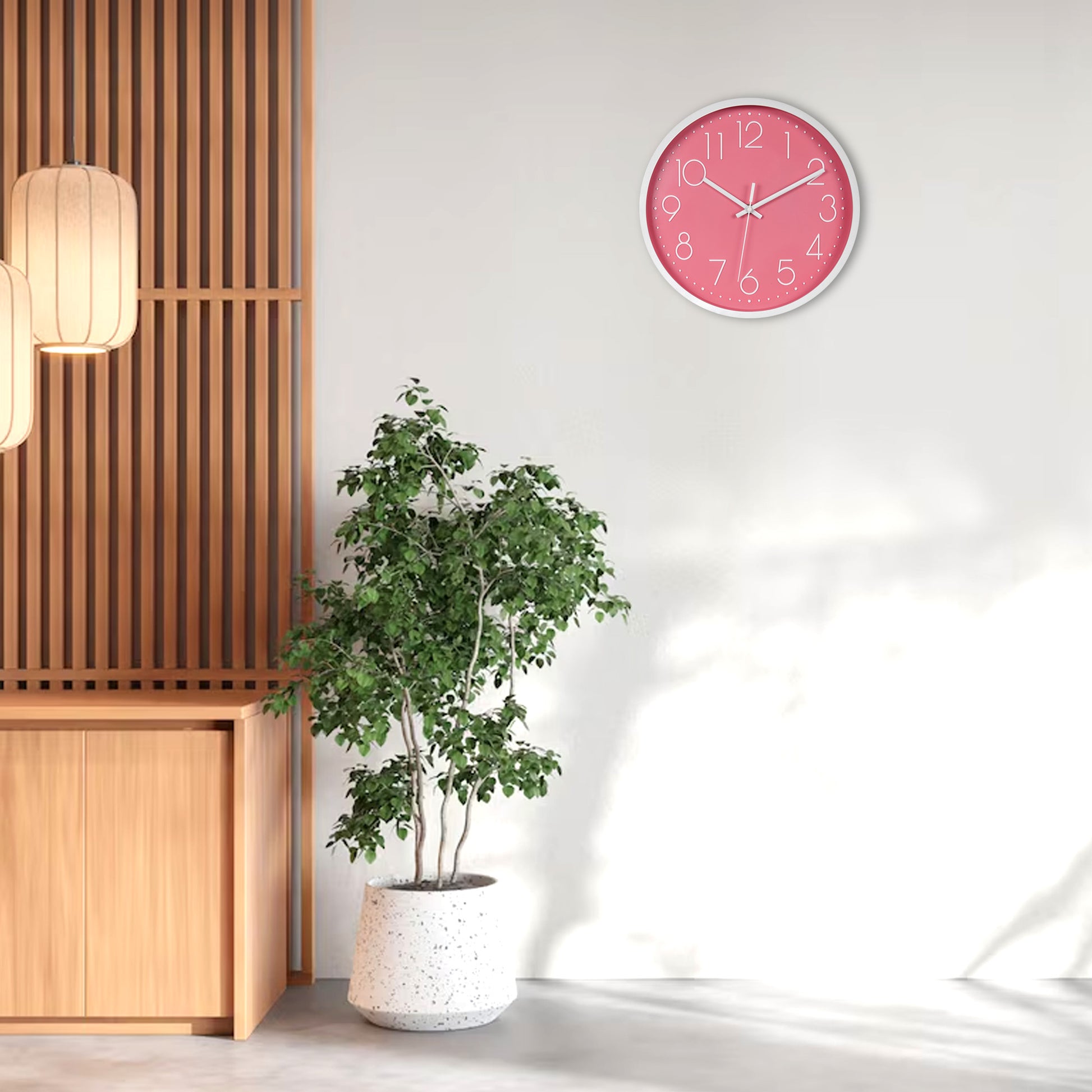 IvoQ Elegante Wandklok Roze Ø30 cm-IvoQ