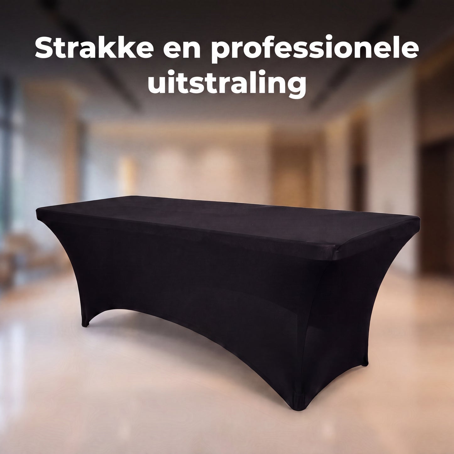 IvoQ Luxe Tafelhoes Stretch Zwart - 183 x 76 x 76 cm - Voor Inklapbare Tafel, Buffettafel & Partytafel - Rechthoekig - Kreukvrij