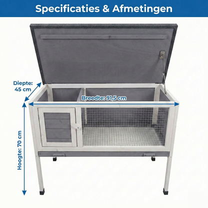 IvoQ Konijnenhok Hout 91,5x45x70 cm FSC