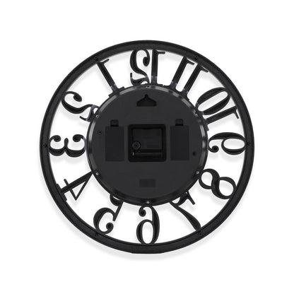 IvoQ Industriële Wandklok met Draaiende Tandwielen - Zwart & Goud - Stoere Muurklok - 40 cm