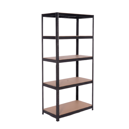 IvoQ Stellingkast Zwart - Metalen Opbergrek - Magazijnstelling - 180x90x40 cm - 5 Planken - 875 kg Draagkracht (175kg per plank)