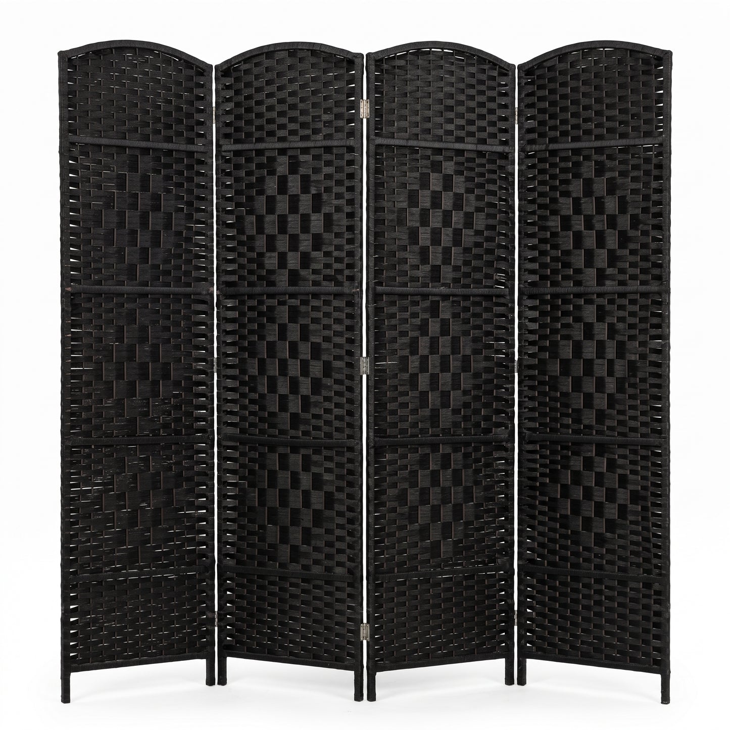 IvoQ Kamerscherm Zwart – Roomdivider – 4 Panelen – 170 x 160 cm