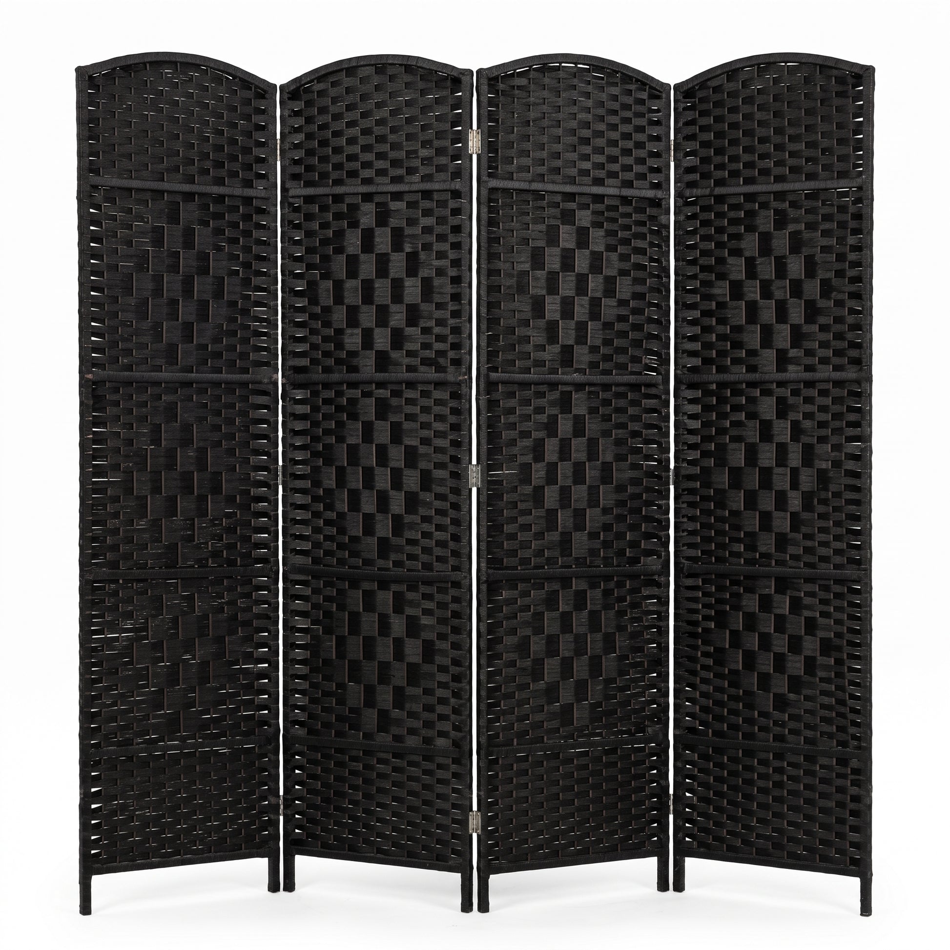IvoQ Kamerscherm Zwart – Roomdivider – 4 Panelen – 170 x 160 cm