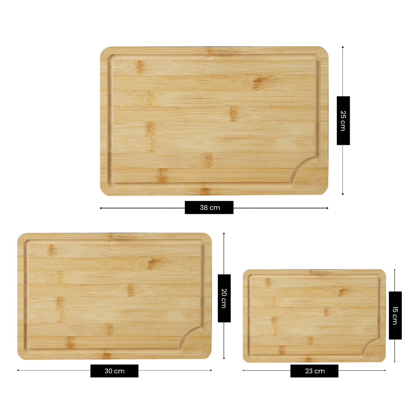 IvoQ Snijplankenset Bamboe 3 Delig-IvoQ