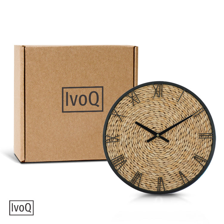 IvoQ Wandklok Zeegras Stil Quartz 40 cm-IvoQ