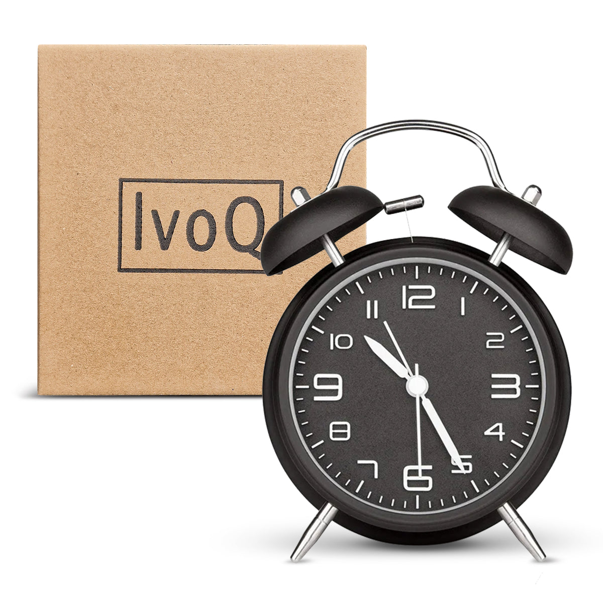 IvoQ Wekker Retro Zwart Stil Luide Bel-IvoQ