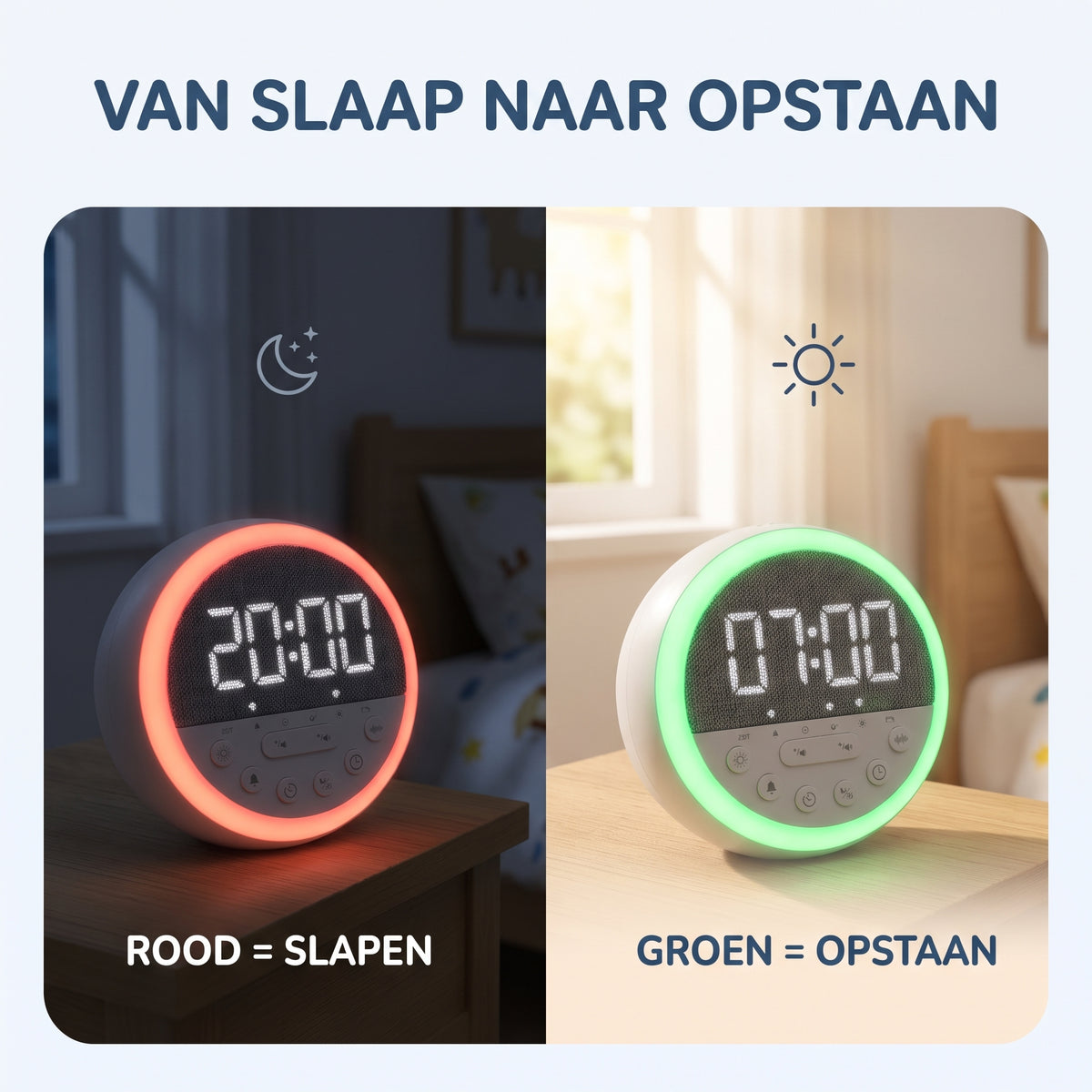 IvoQ Slaaptrainer Kinderen - Kinderwekker - Nachtlampje - White Noise
