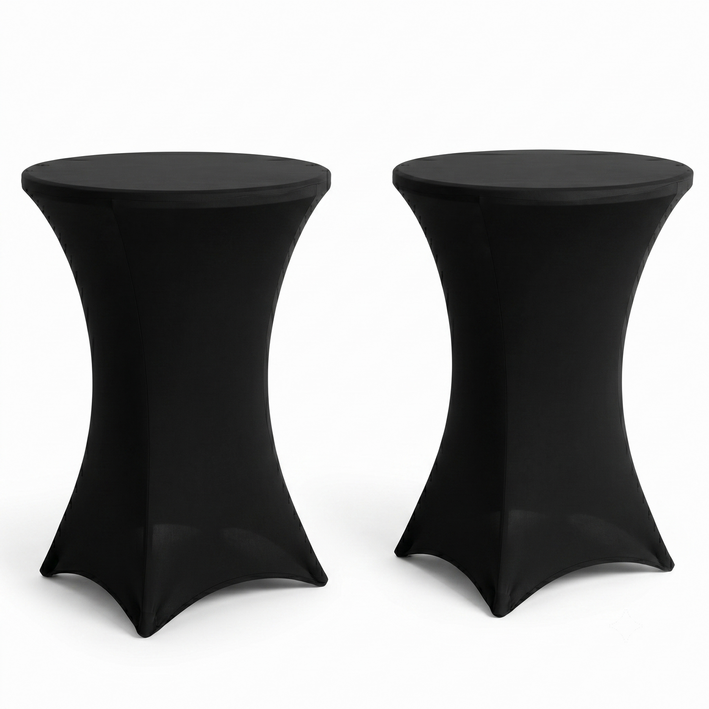 IvoQ Statafelrok Zwart - Set van 2 - ∅ 80x110 cm - Extra Dikke Statafelhoes - Luxe Stretch Tafelrok - Kreukvrij