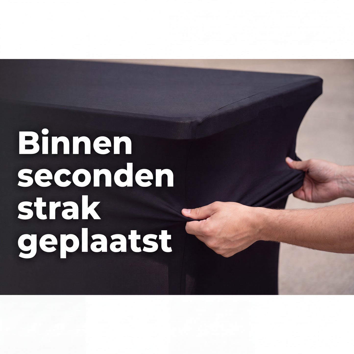 IvoQ Luxe Tafelhoes Stretch Zwart - 183 x 76 x 76 cm - Voor Inklapbare Tafel, Buffettafel & Partytafel - Rechthoekig - Kreukvrij