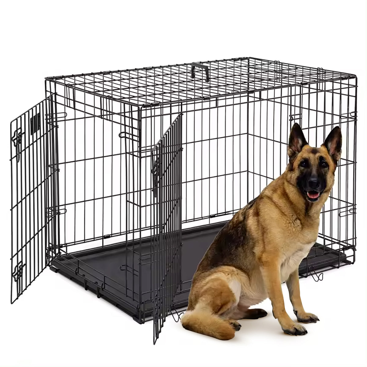 IvoQ Hondenbench XL – Zwart – 107×71×77 cm-IvoQ