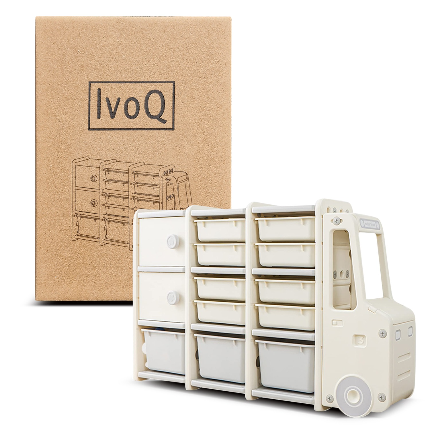 IvoQ Kinderkast Auto met Opbergbakken-IvoQ