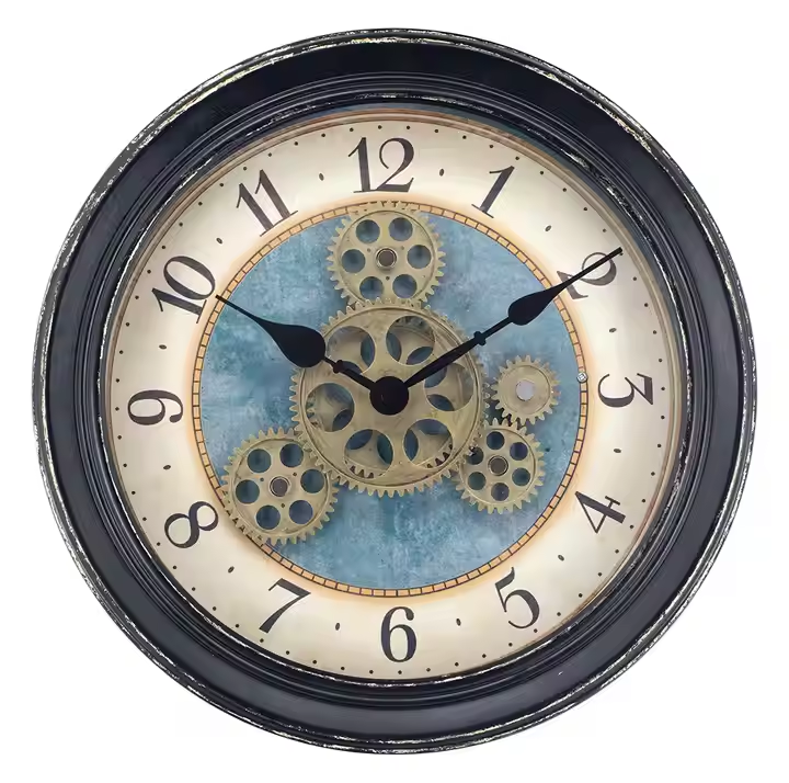 IvoQ Steampunk Wandklok met Bewegende Tandwielen 32 cm-IvoQ