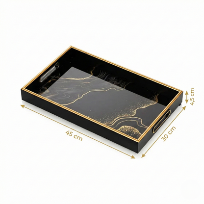 IvoQ Luxe Dienblad Zwart Goud